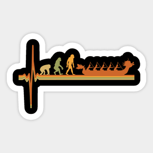 Dragon Boat Evolution Heartbeat Retro Vintage Sticker